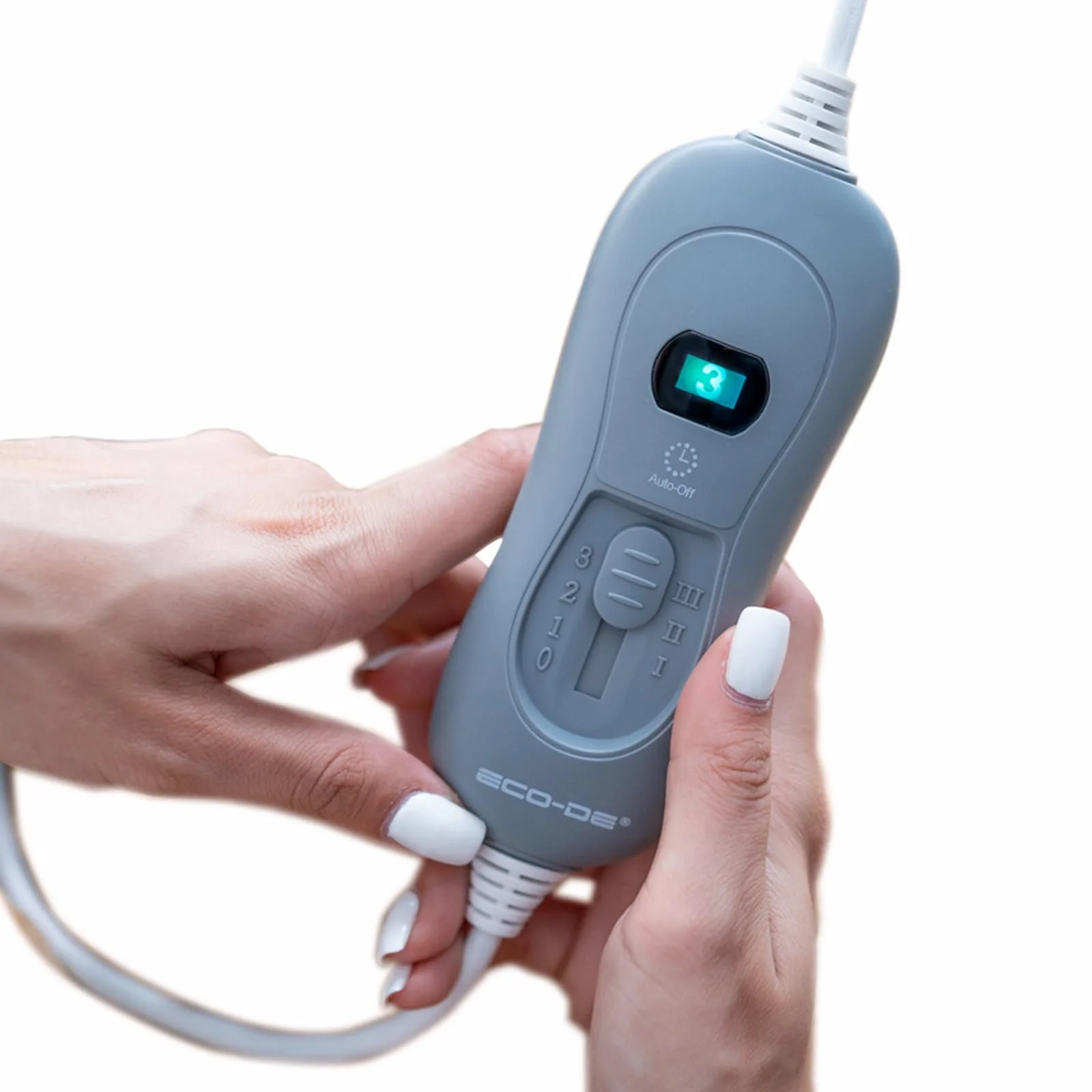 Электрическое одеяло ECODE 180 x 130 см, пульт дистанционного управления с 3 уровнями нагрева, автоматическое выключение через 180 минут (шоколадно-коричневый), фото №3