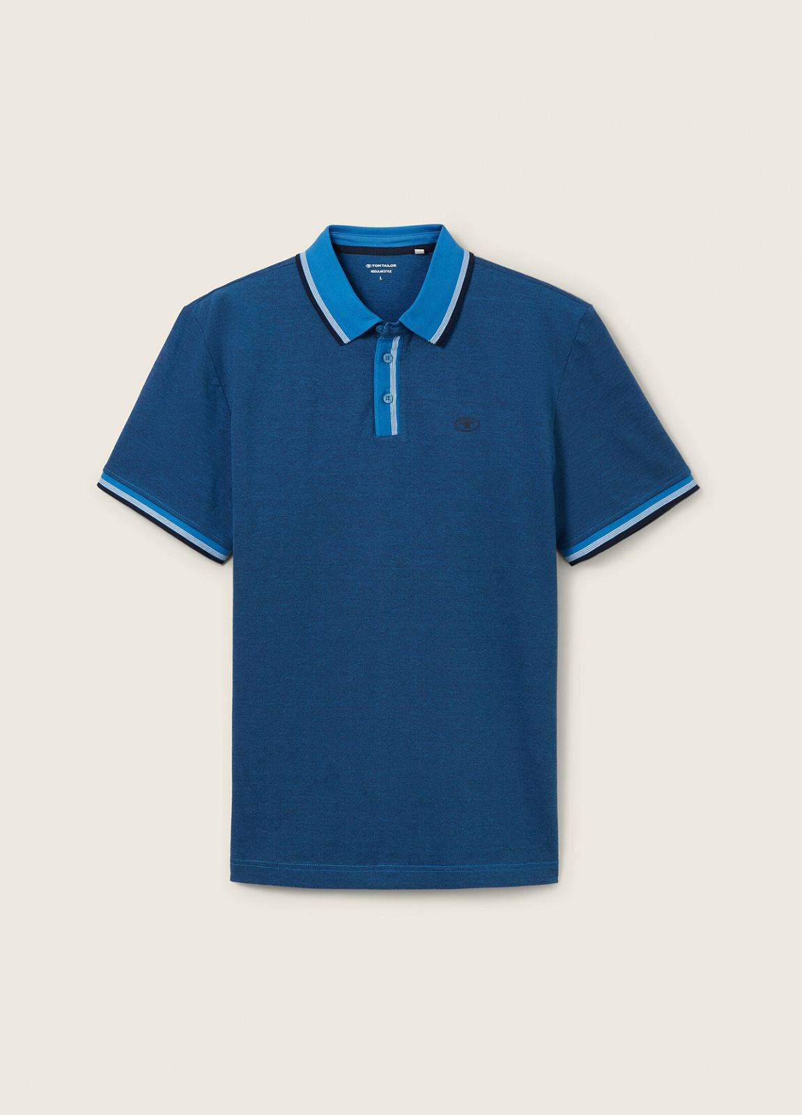 Поло POLO WITH DETAILED COLLAR 1040822ХХ22843 Tom Tailor Синій M, фото №5
