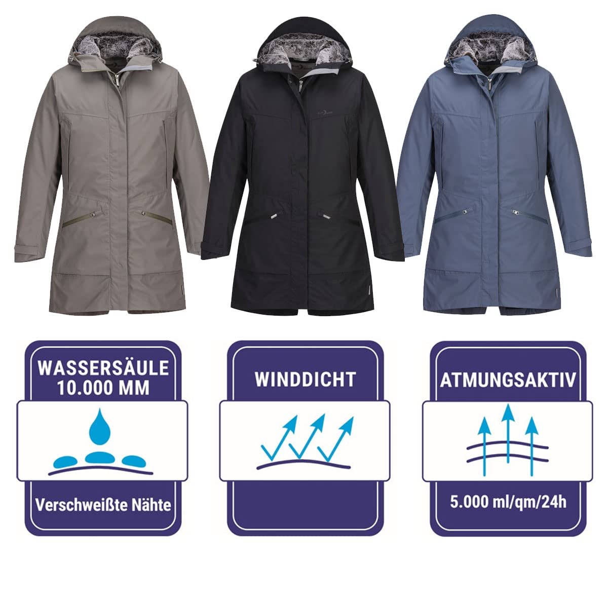 Женская функциональная парка Blue Wave Katinka с капюшоном на искусственном меху, фото №2 Женская функциональная парка Blue Wave Katinka с капюшоном на искусственном меху, фото №2