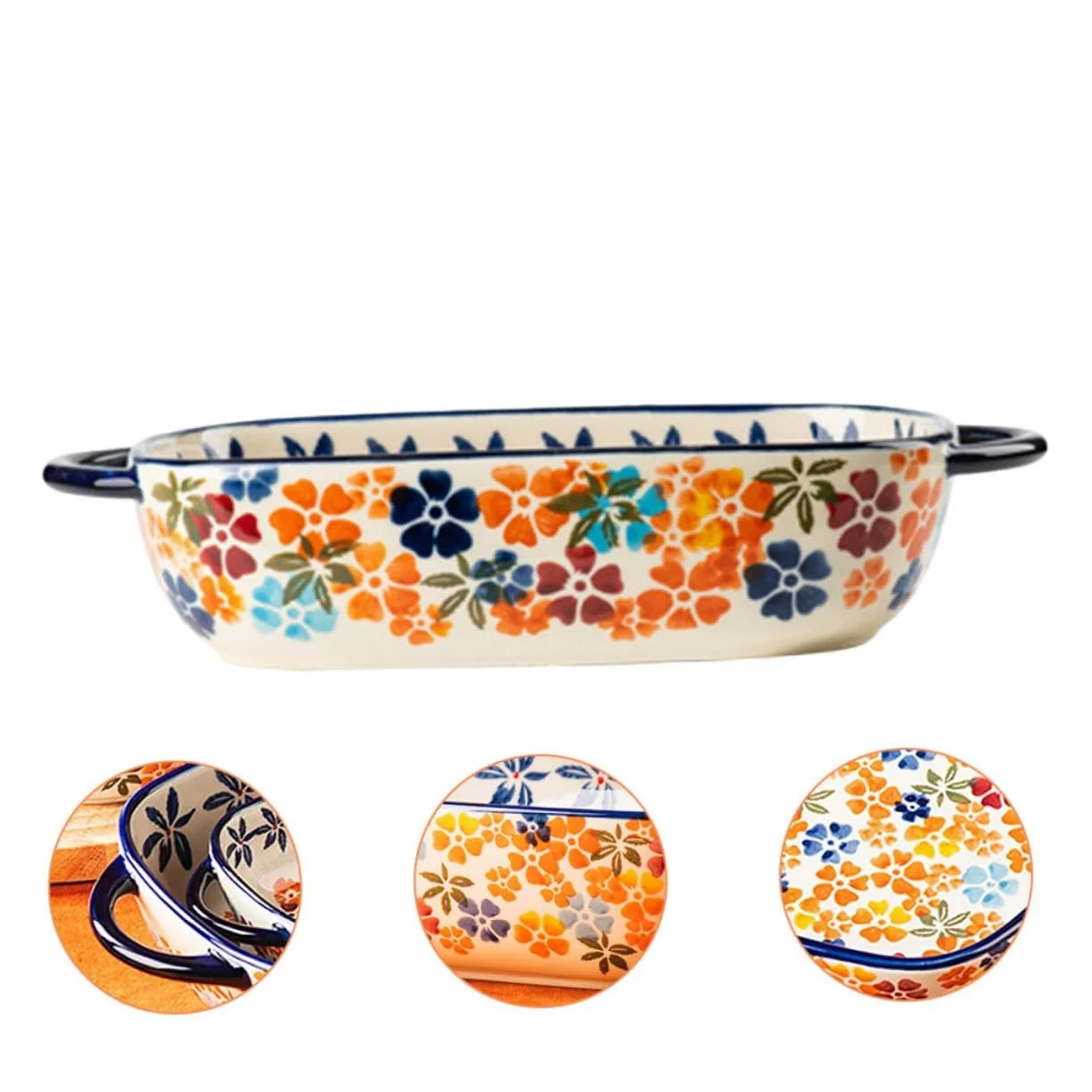 Форма для запекания Toyvian Ceramic с двумя ручками керамическая термостойкая элегантная, фото №4 Форма для запекания Toyvian Ceramic с двумя ручками керамическая термостойкая элегантная, фото №4