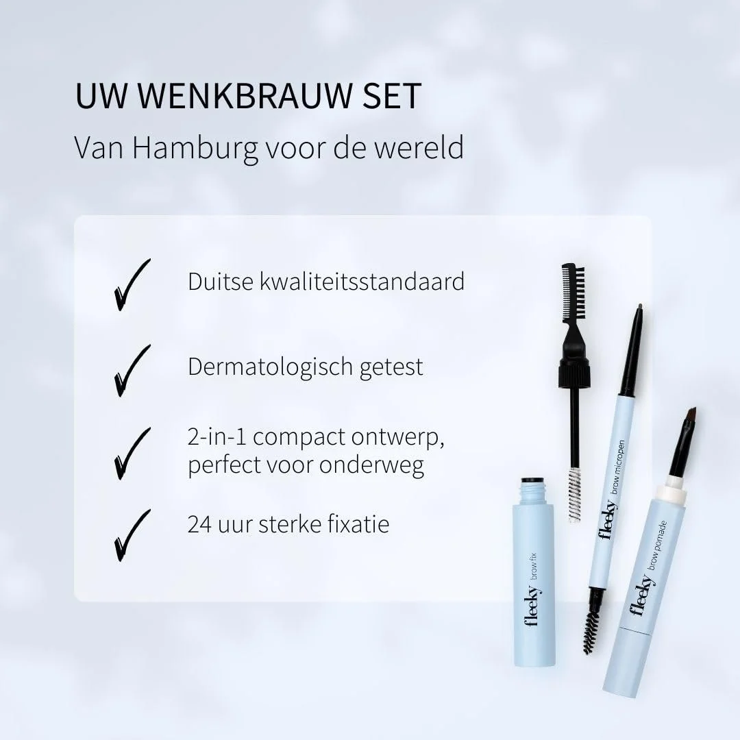 Набір для брів fleeky Brow Fix Помада та мікромаркер 3-в-1 Коричневий, фото №3
