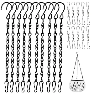 Цепи для подвешивания растений набор 20 шт. 24 см металлические поворотные Black - Фото 1