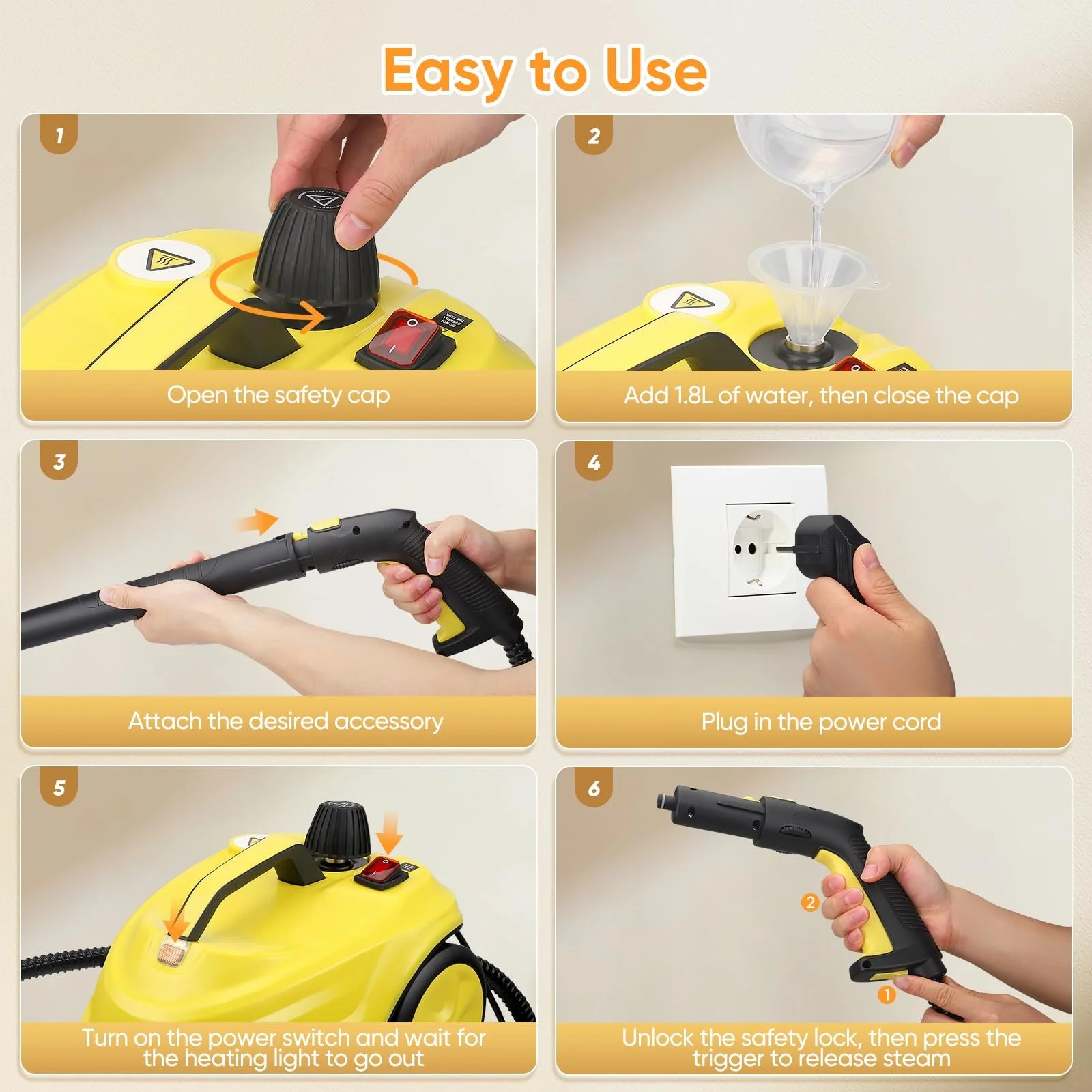 Пароочисник універсальний високотемпературний 320°C 2 л 2000 Вт, фото №9