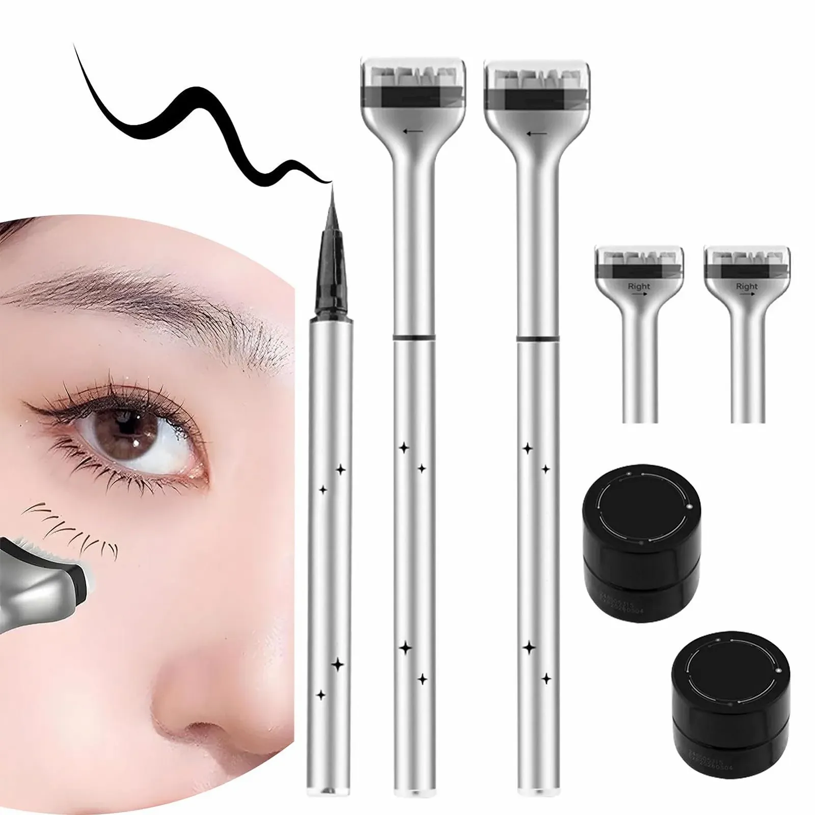 Подводка 2-в-1 Водостойкая, штамп для нижних ресниц, фото №1