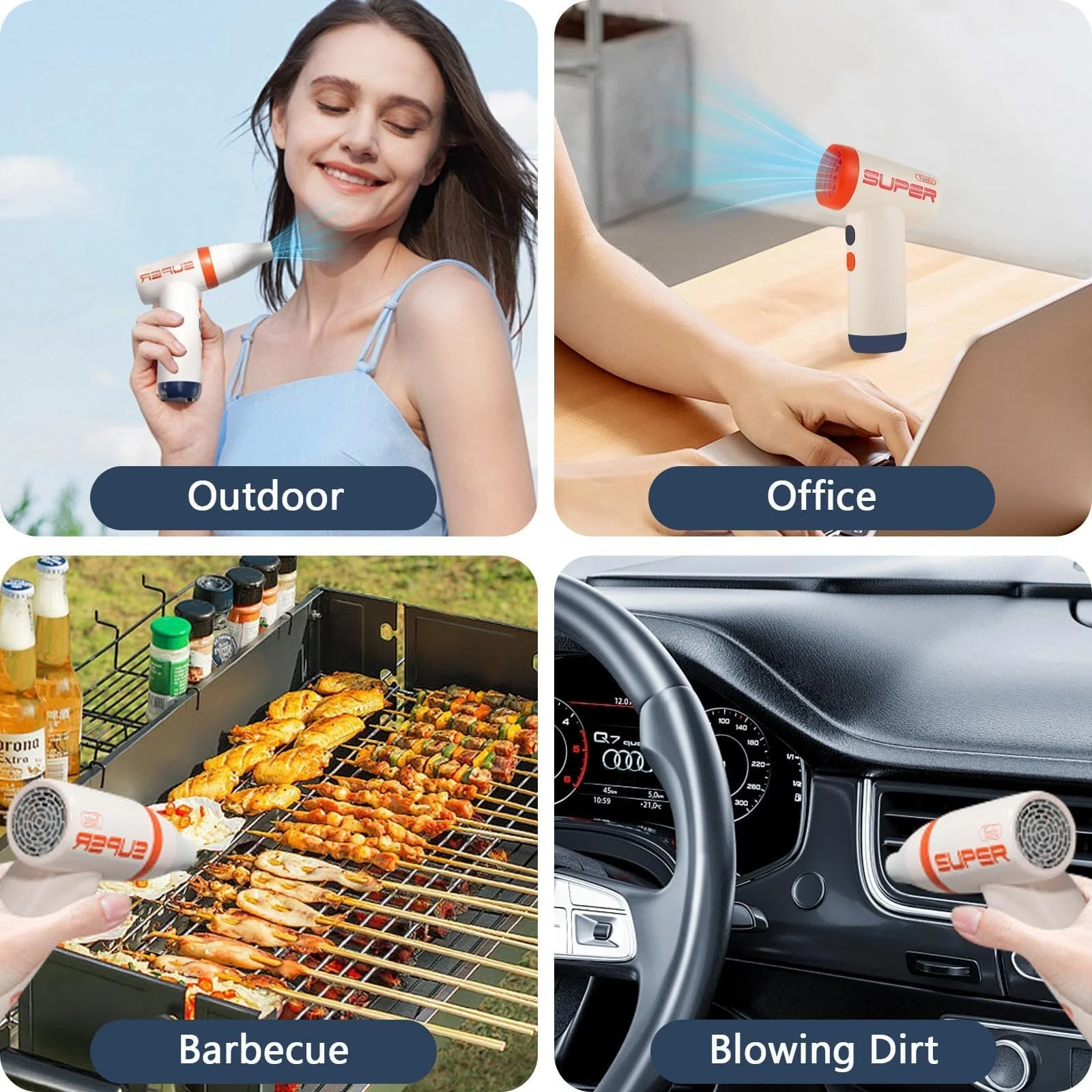 Аккумуляторный воздуходувка 4-скоростной 100 000 об/мин 1100 мАч, фото №7