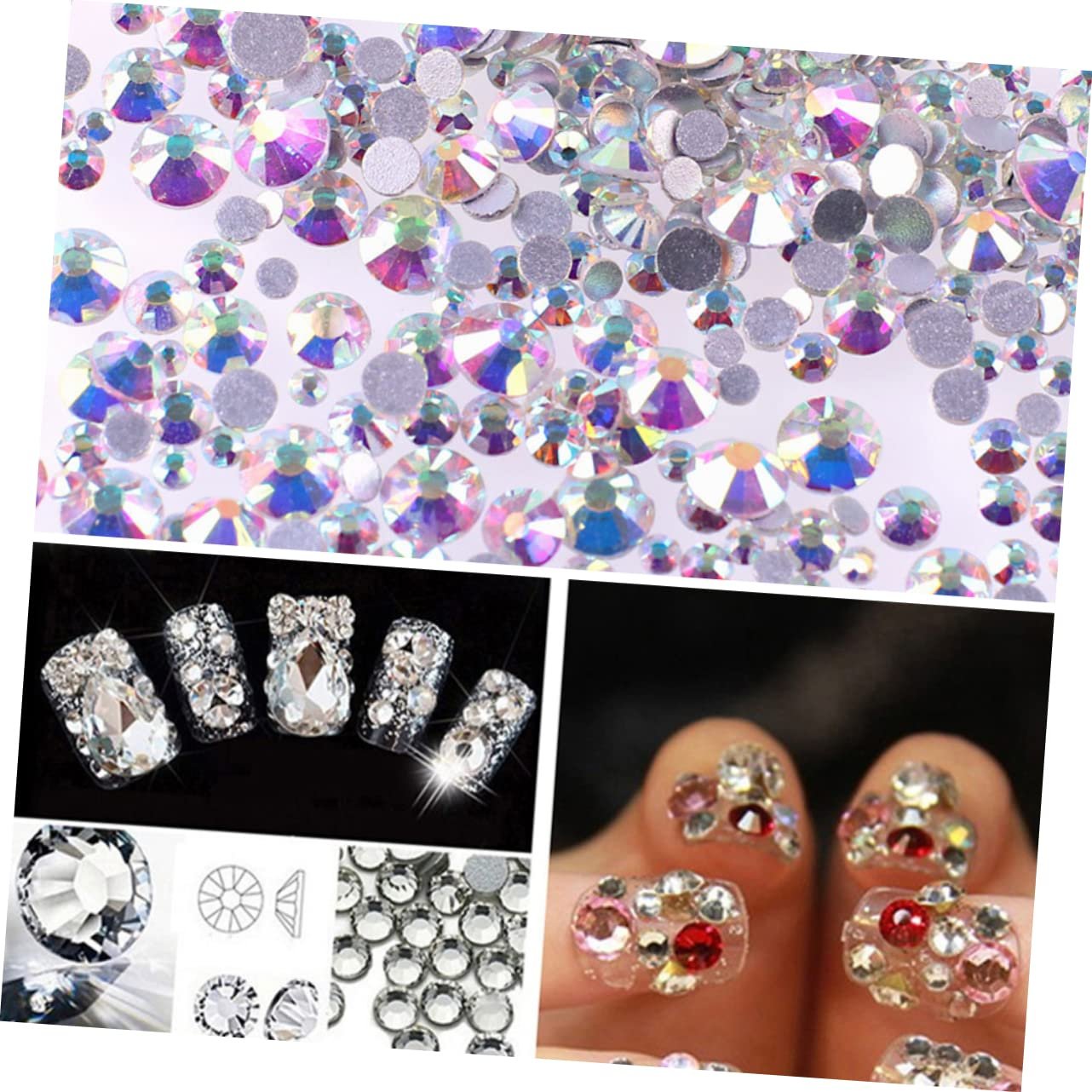 Стрази Круглі Beavorty Kristall 1440 шт. плоскі, змішані кольори, фото №2