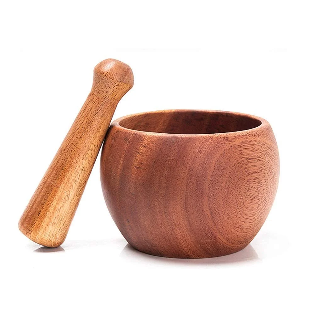 Ступка і товкачик Деревʼяна ручна часникодавка Побутова, фото №1