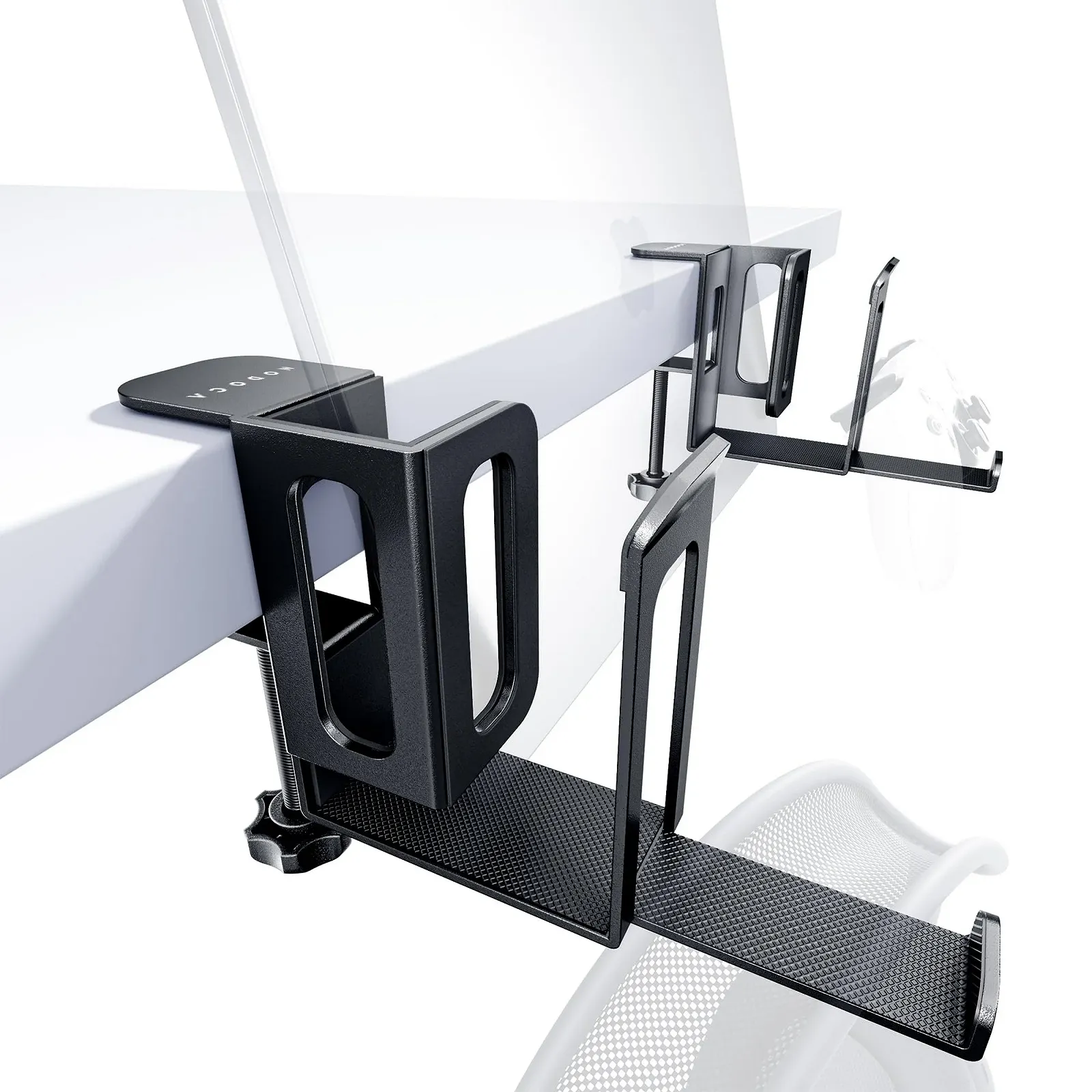 Вертикальная подставка для ноутбука NODOCA алюминиевая, для экономии места, для ноутбуков/MacBook Air, Pro/Samsung/iPad/планшетов [2 слота, черный], фото №1