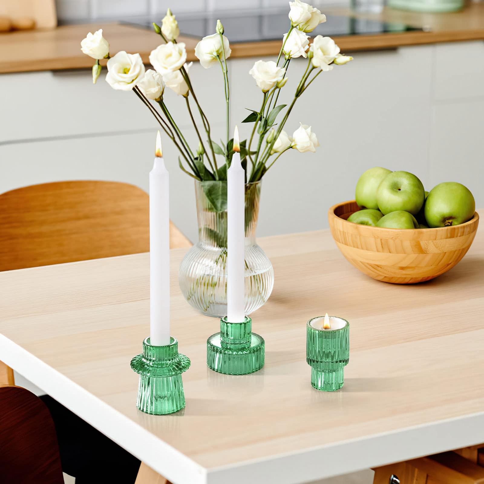 Підсвічник SPETYORT Скляний Набір з 3 Зелених, фото №5 Підсвічник SPETYORT Скляний Набір з 3 Зелених, фото №5