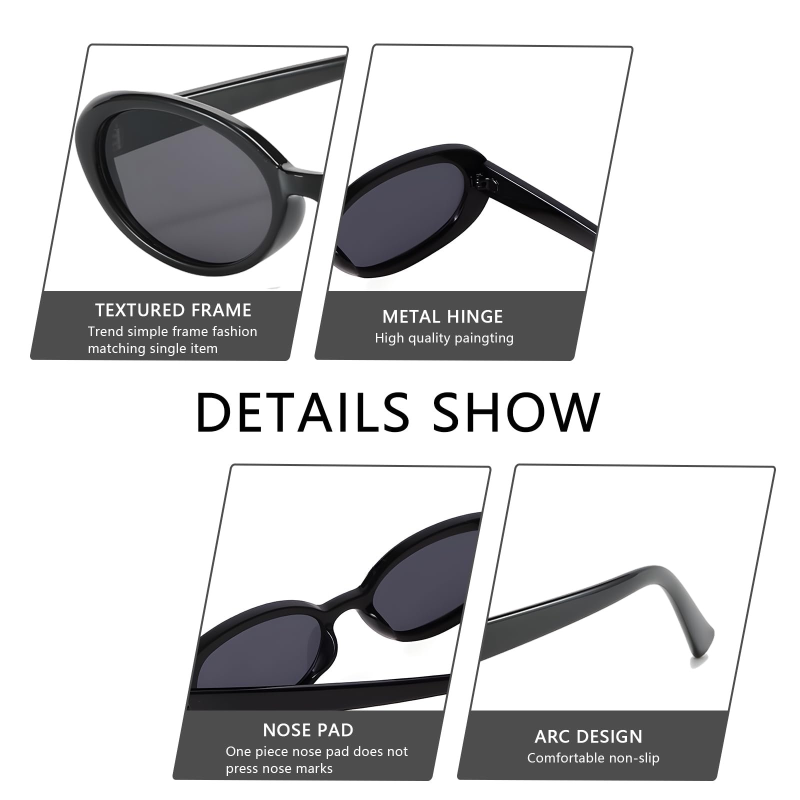 Солнцезащитные очки Женские Ретро Овальные 90-х UV400, 2 шт, фото №3