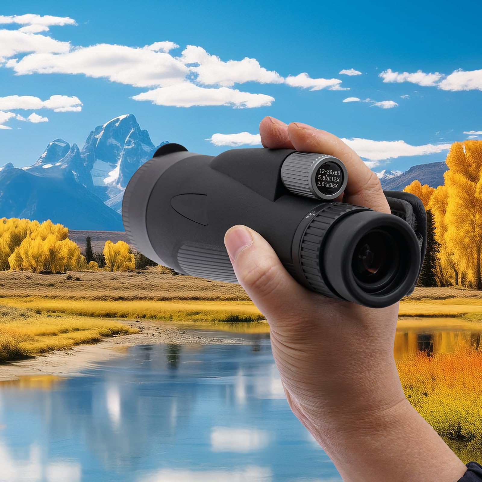 Монокуляр Телескоп для взрослых с держателем, растяжной штатив, водонепроницаемый зум-монокуляр для наблюдения за птицами, охоты, походов, концертов, фото №3