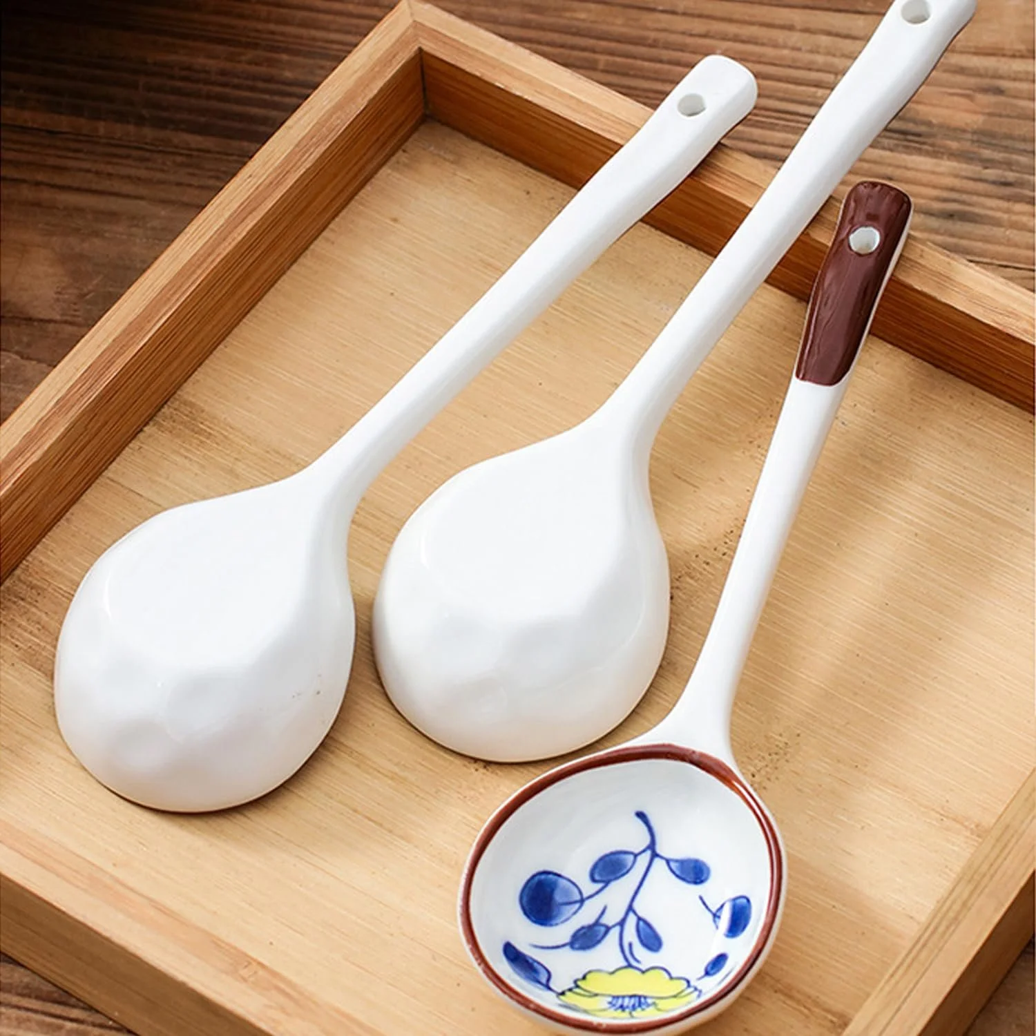 Набір супових ложок (6 шт.) Керамічна азіатська, фото №2