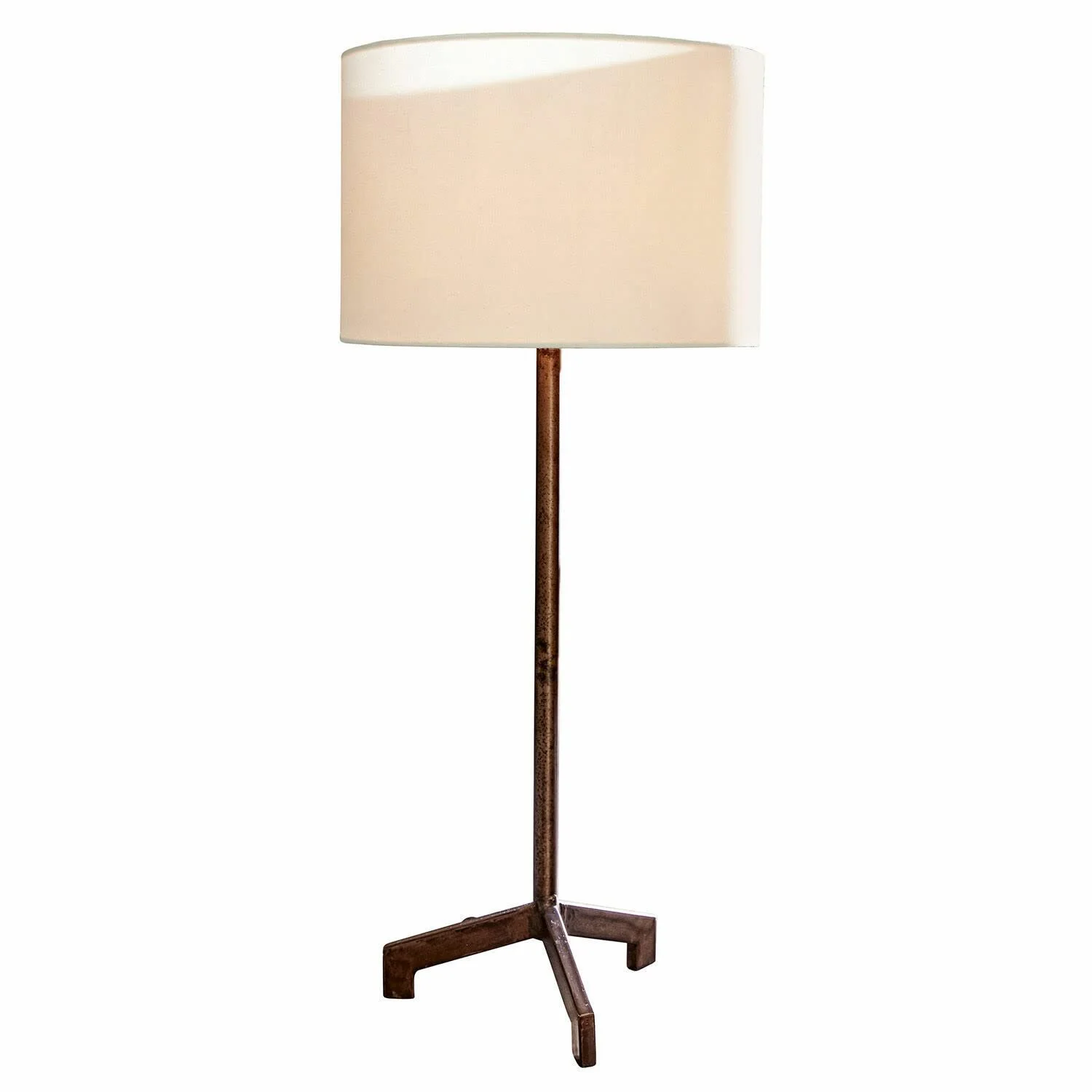 Настільна лампа Loberon Taylor залізо бавовна висота 65/30 см кремова / античний коричневий, фото №1