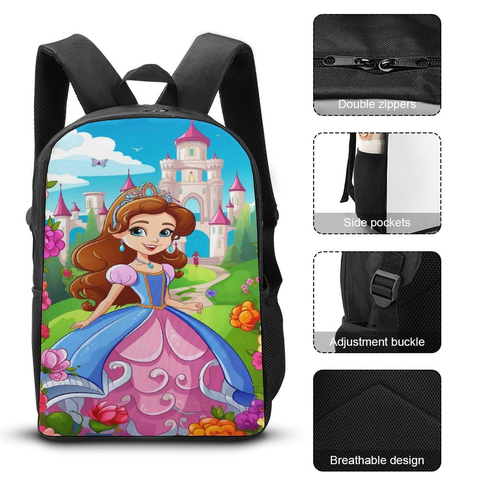 Рюкзак NACHOMACHO SHINING PRINCESS Школьный рюкзак для девочек Школьная сумка для мальчиков с эргономичным дизайном Рюкзак для кампуса Подростковый модный рюкзак 17 дюймов, Стиль., фото №4