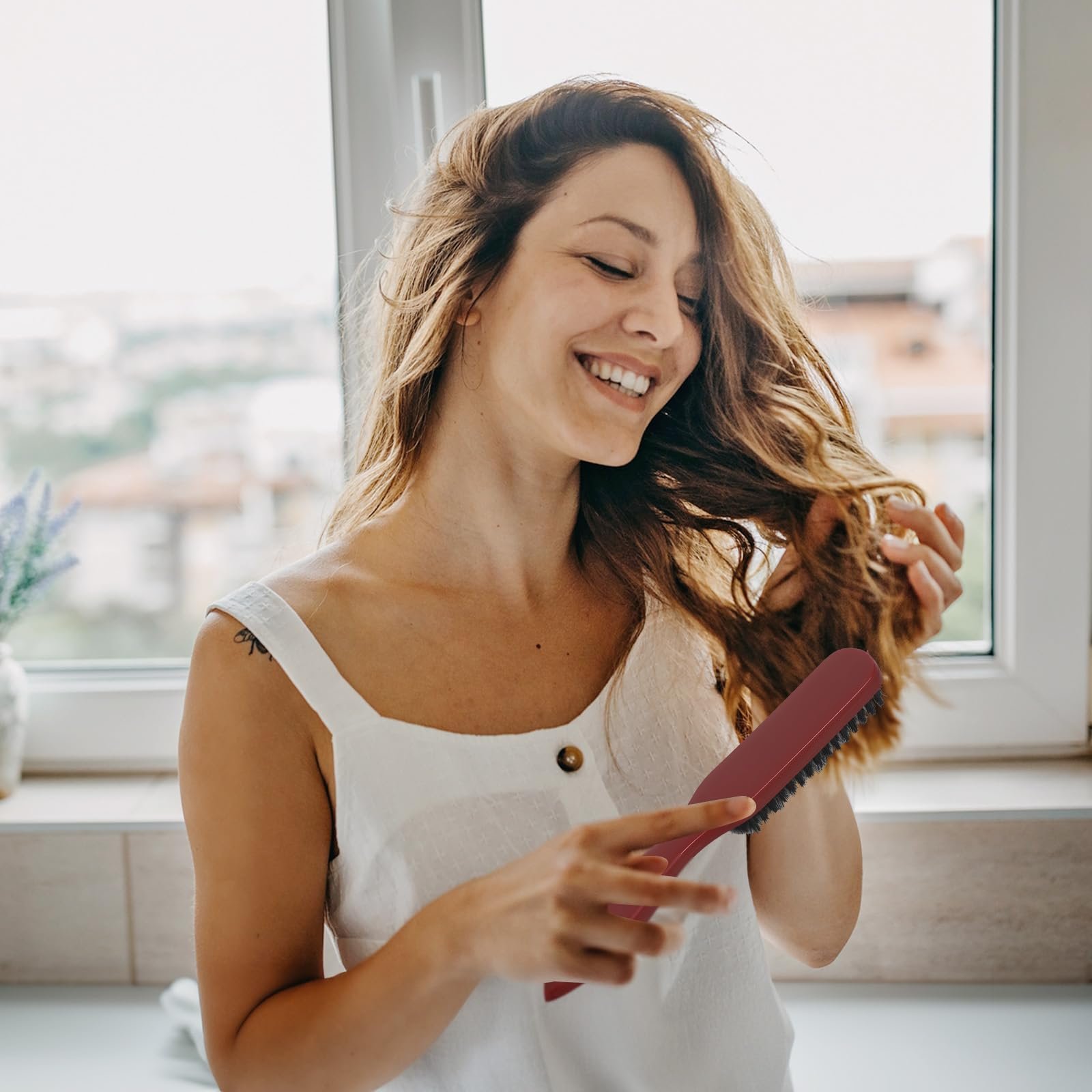 Набор щеток для волос Sleek Bun Brush с щетиной кабана, 8 штук, фото №4