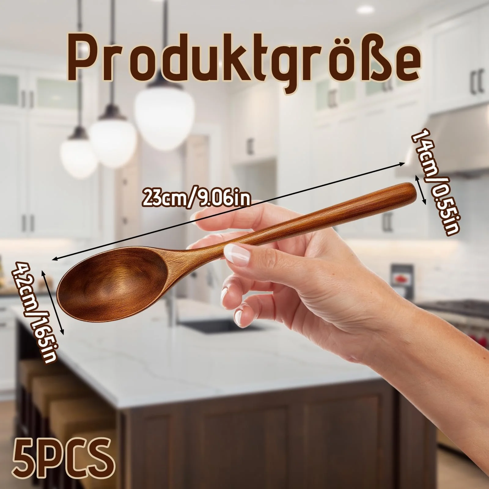 Ложка деревянная 23 см, фото №2