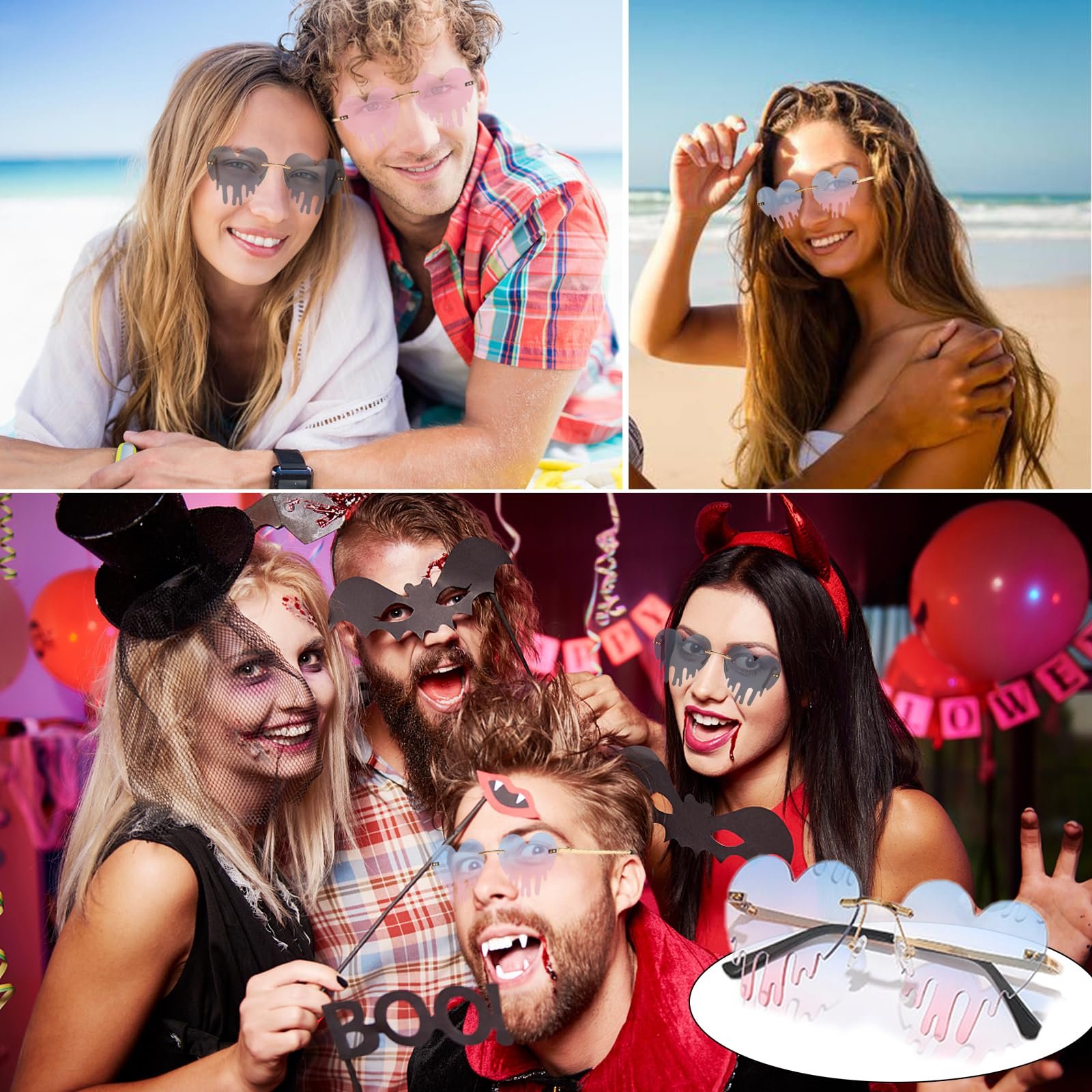 Солнцезащитные очки Mohito Винтаж Сердце Без оправы Ретро, 3 шт., фото №6 Солнцезащитные очки Mohito Винтаж Сердце Без оправы Ретро, 3 шт., фото №6