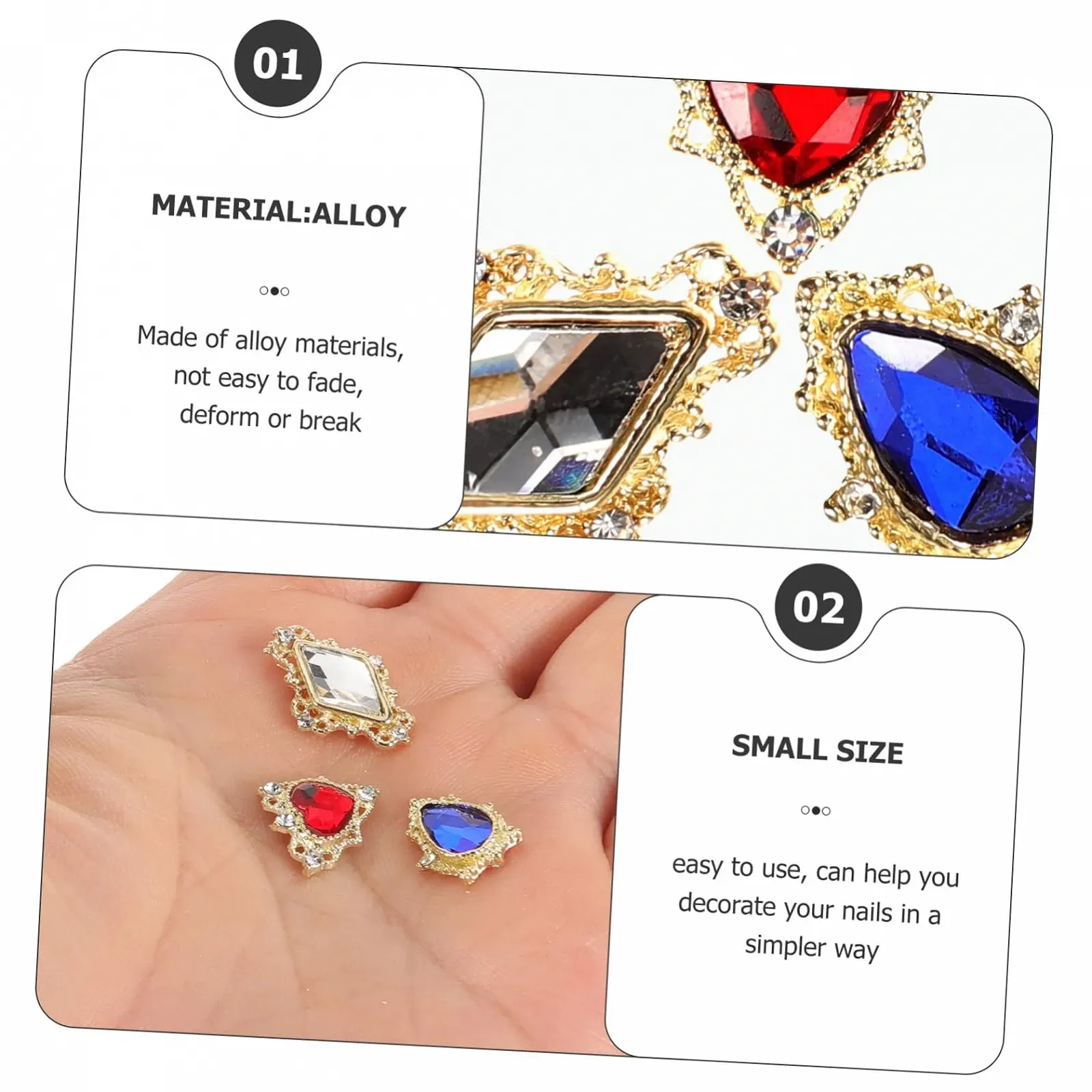 Стразы для ногтей FRCOLOR, 30 штук * 4, фото №9