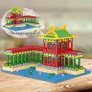 Строительные блоки Modüler House Gazebo of the Yichun Temple 3326 деталей микроархитектура китайская беседка synthetic.ua - Фото 1