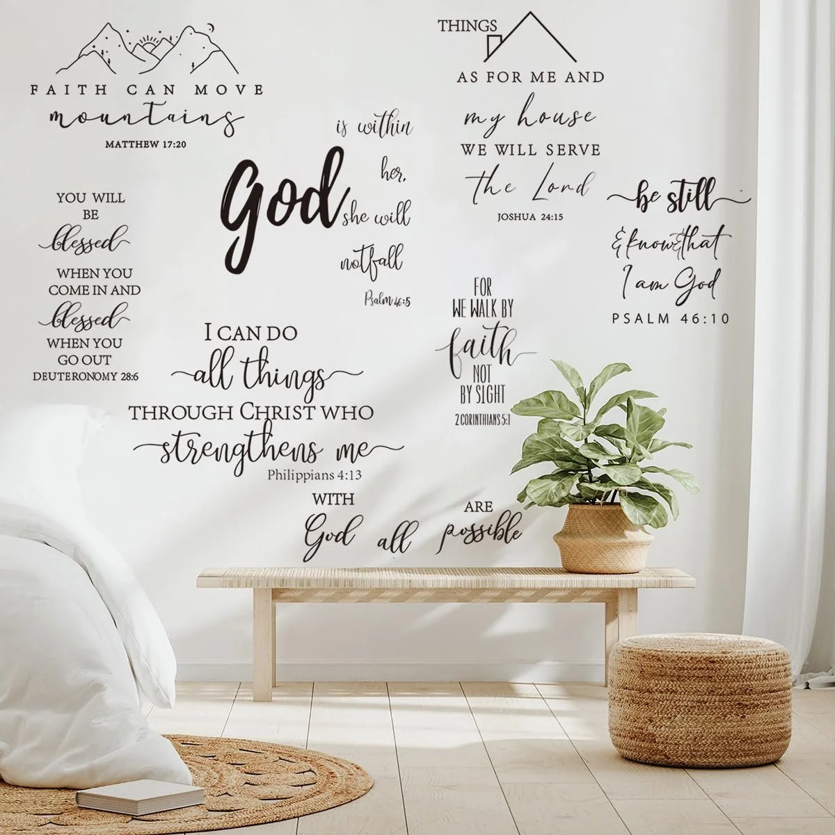 Наклейки на стіну Runtoo Bible Verse Inspirational Quotes, фото №3