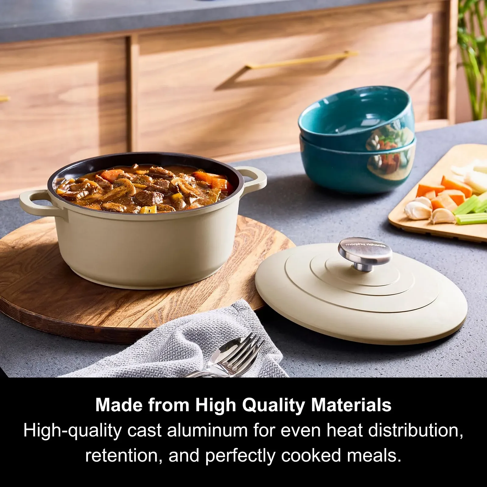 Форма для запекания Morphy Richards 851003 20 см литой алюминий антипригарная легкая для духовки и всех типов плит кремовая, фото №3