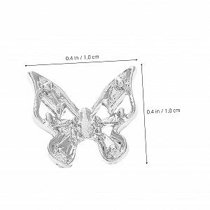 Бантик FRCOLOR 3D Метелик, Сріблястий Метал synthetic.ua - Фото 1