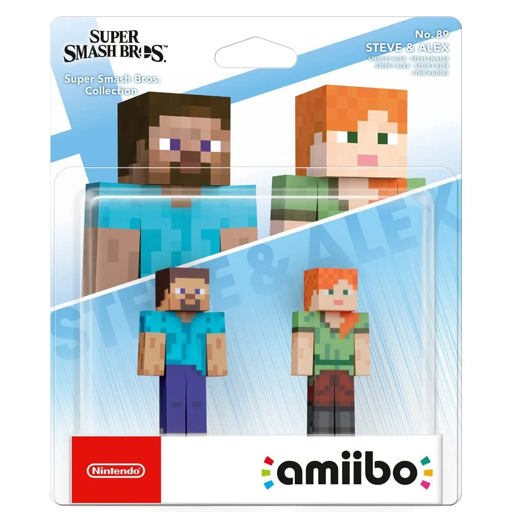 Фигурки Nintendo AMIIBO Super Smash Bros. Collection Steve/Alex (Minecraft) - No. 89 Double Pack, фото №4