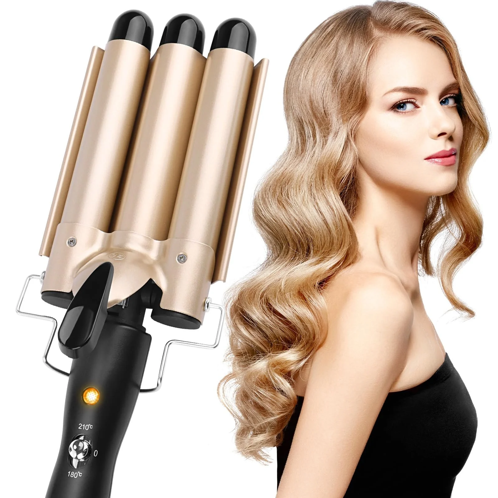 Плойка для волосся Wave Iron 3 Barrels 25 мм з регулюванням температури 180°C/210°C, фото №1 Плойка для волосся Wave Iron 3 Barrels 25 мм з регулюванням температури 180°C/210°C, фото №1