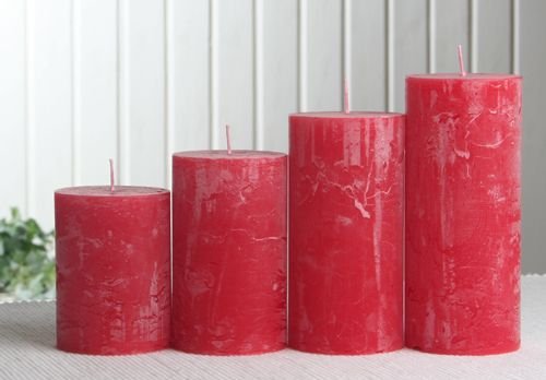 Набір Rustic Advent Pillar Candles Середній Діаметр 6 см Червоний, фото №1