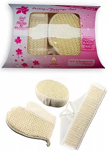 Набір для пілінгу (3 шт.) - рукавичка для пілінгу, ремінь для пілінгу, спонж для пілінгу - Фото 1