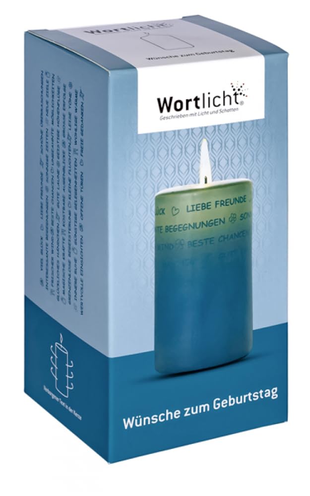 Свеча Bulla Design Wortlicht с стеклянной пластиной Birthday Wishes, фото №7