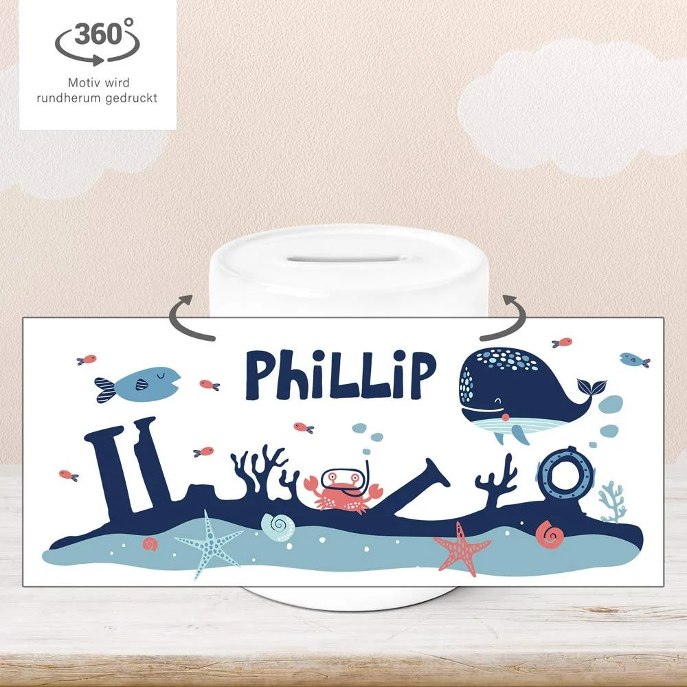 Скарбничка Underwater World дитяча керамічна тварини, фото №2