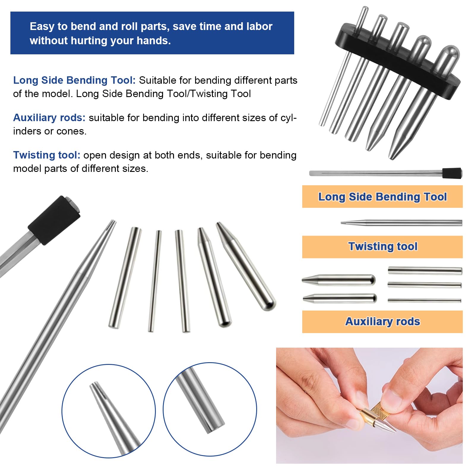 Набор инструментов WiMas Metal Puzzle Tool Set Metal Model Kits для сгибания и фиксации моделей 23 шт., фото №5