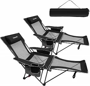 Купити Розкладне крісло для кемпінгу POEPORE / 2 шт. / до 120 кг / Чорно-сірий - Фото 1 Розкладне крісло для кемпінгу POEPORE / 2 шт. / до 120 кг / Чорно-сірий - Фото 1