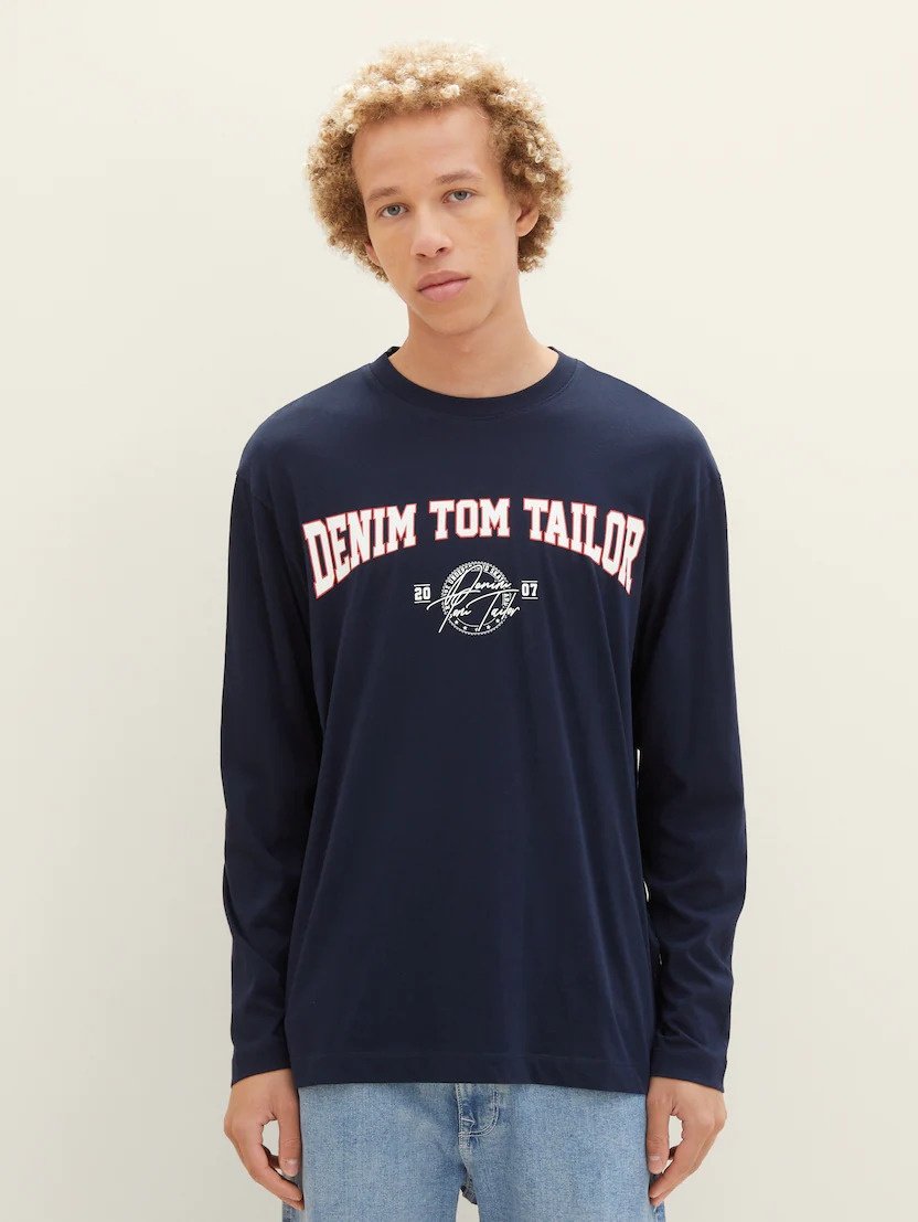 Футболка с длинными рукавами Tom Tailor 1039792XX10668 Темно-синий L, фото №1
