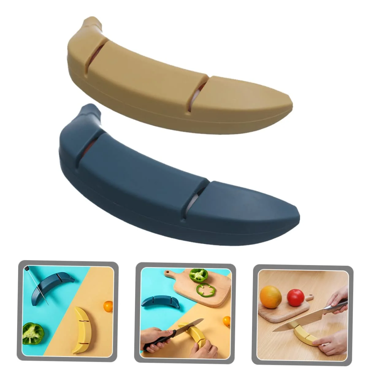 Набір для заточування ножів та ножиць 2 шт. Бананоподібна форма, фото №7