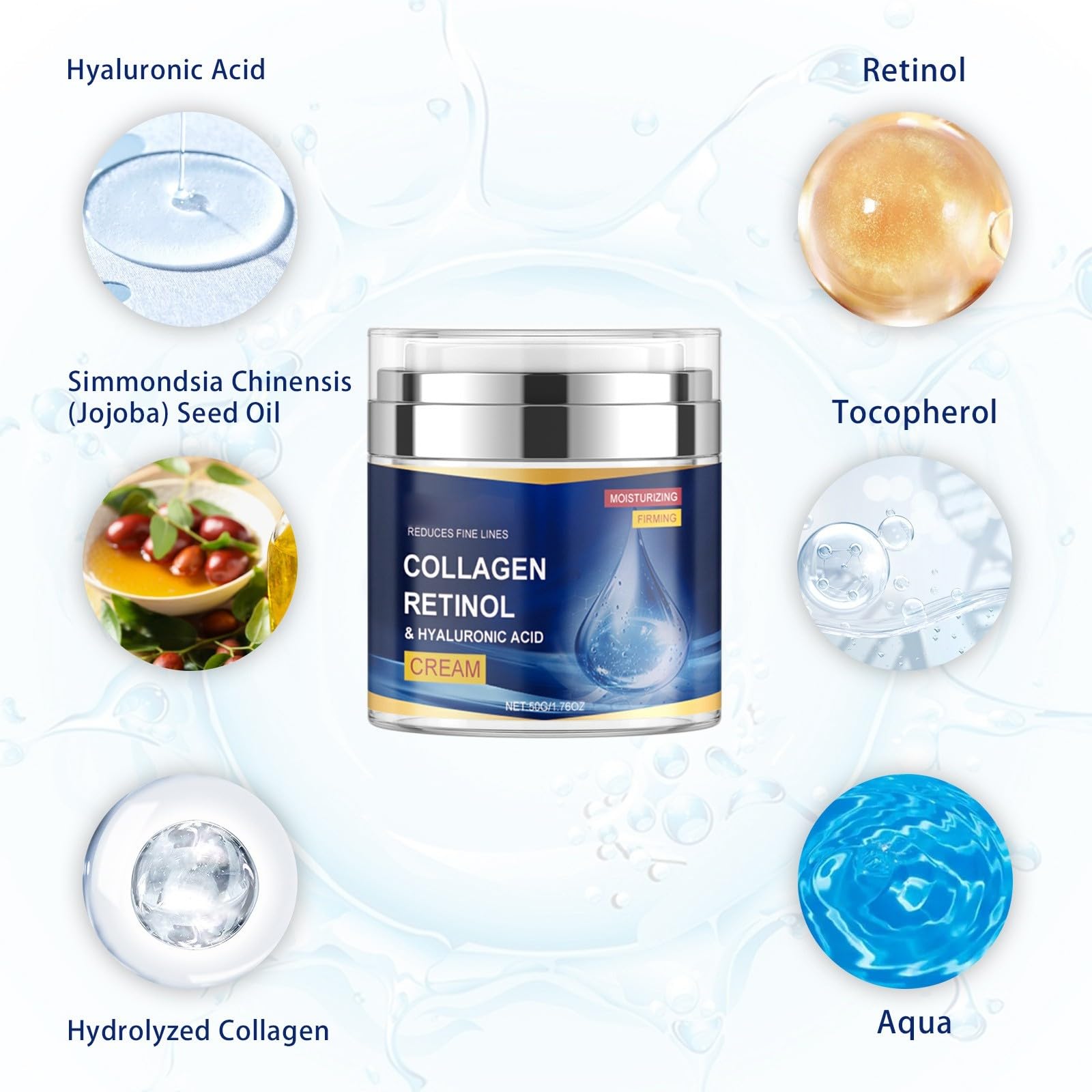 BB Крем Collagen Power & Wrinkle Smoothing AQm498 Зволожуючий для обличчя Підтягуючий Синій, фото №3