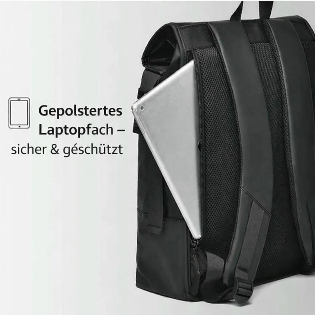 Рюкзак для ноутбука Generisch 17 дюймів Waterproof Roll-top Black, фото №4 Рюкзак для ноутбука Generisch 17 дюймів Waterproof Roll-top Black, фото №4