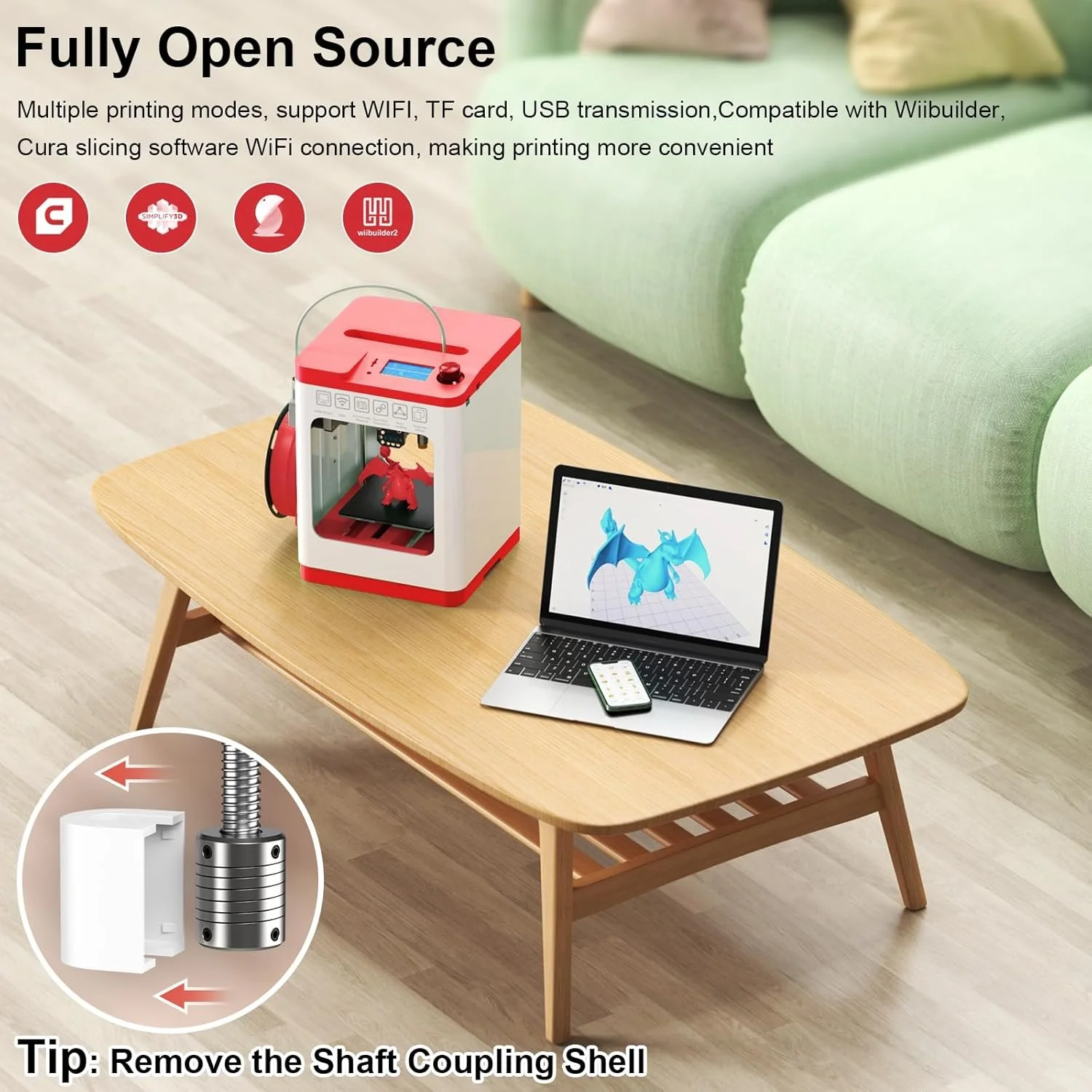 3D принтер Entina TINA 2S White, фото №5 3D принтер Entina TINA 2S White, фото №5