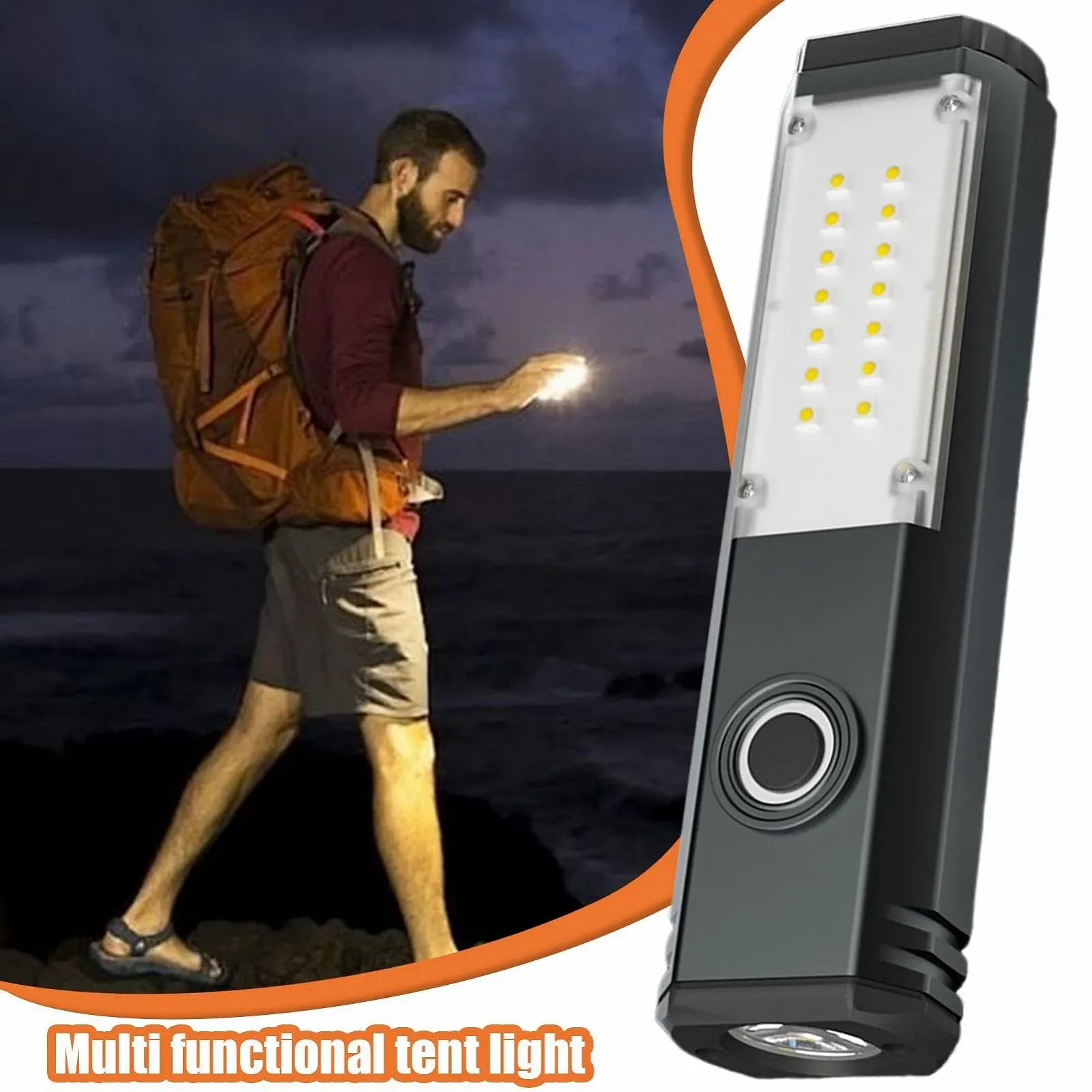 Компактный светодиодный фонарик Яркий фонарик Перезаряжаемый Маленький Высокая яркость Многофункциональный фонарик Портативный фонарик для кемпинга Пешего туризма и активного отдыха на природе, фото №2