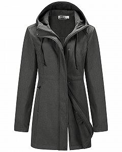 Куртка Softshell Outdoor Ventures Женская дождевая куртка Функциональный дождевик Ветрозащитная водонепроницаемая куртка для походов Дышащая куртка для активного отдыха с капюшоном для весны, осени, зимы - Фото 1