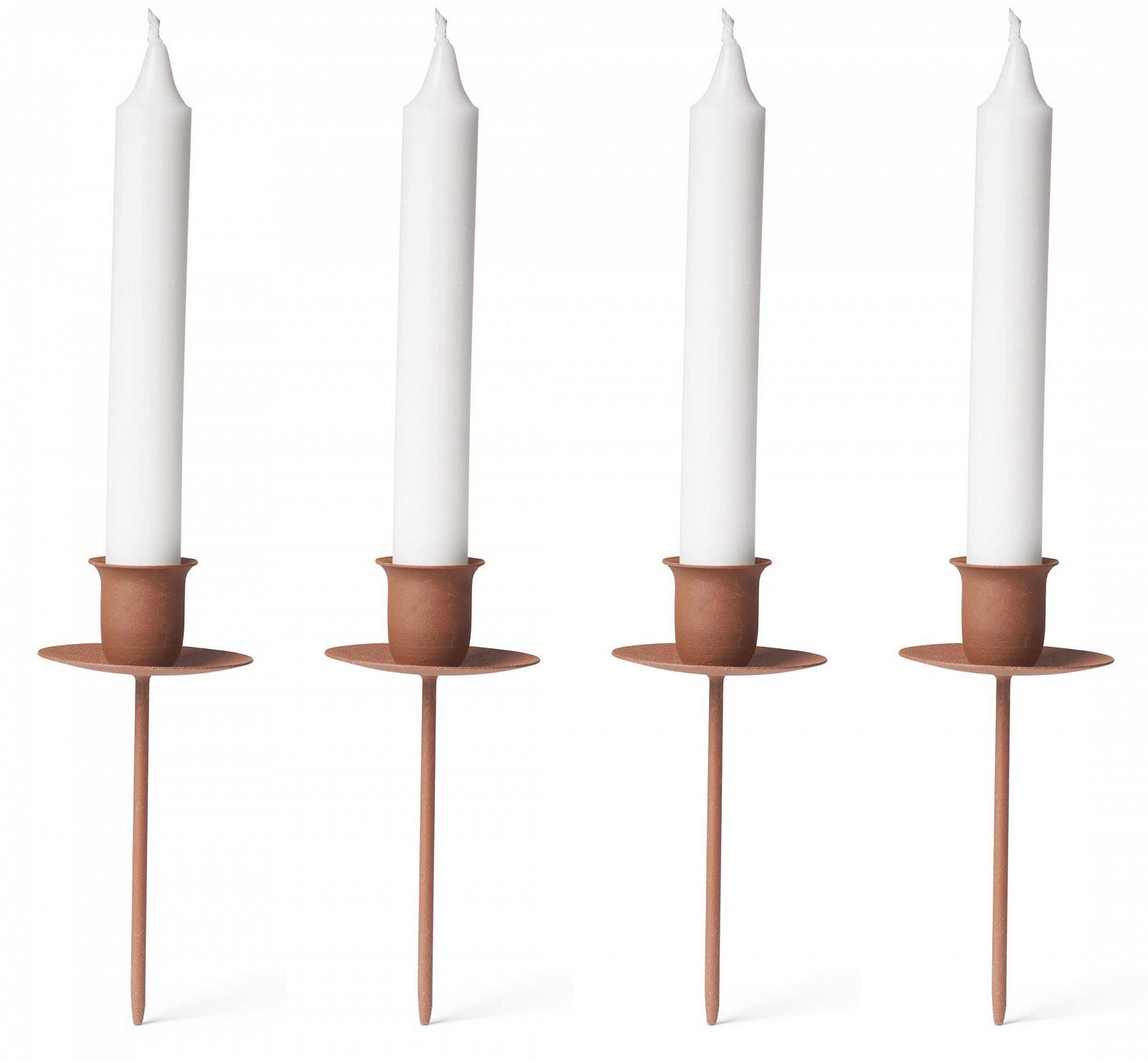 Набор Novaliv 4 тарелки для свечей, держатели для свечей конусные, подсвечники для венков, металлические держатели, ржавчина, фото №4