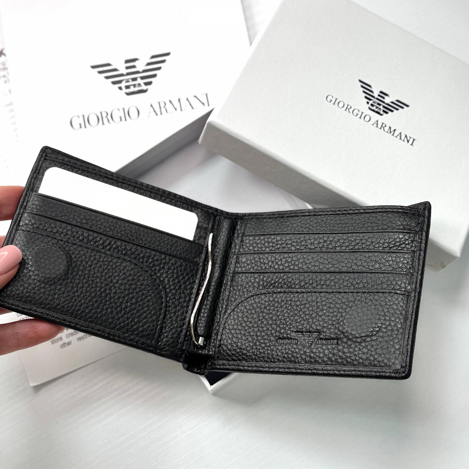 Чоловічий гаманець на магніті шкіряний брендовий Armani у подарунковій упаковці, фото №8