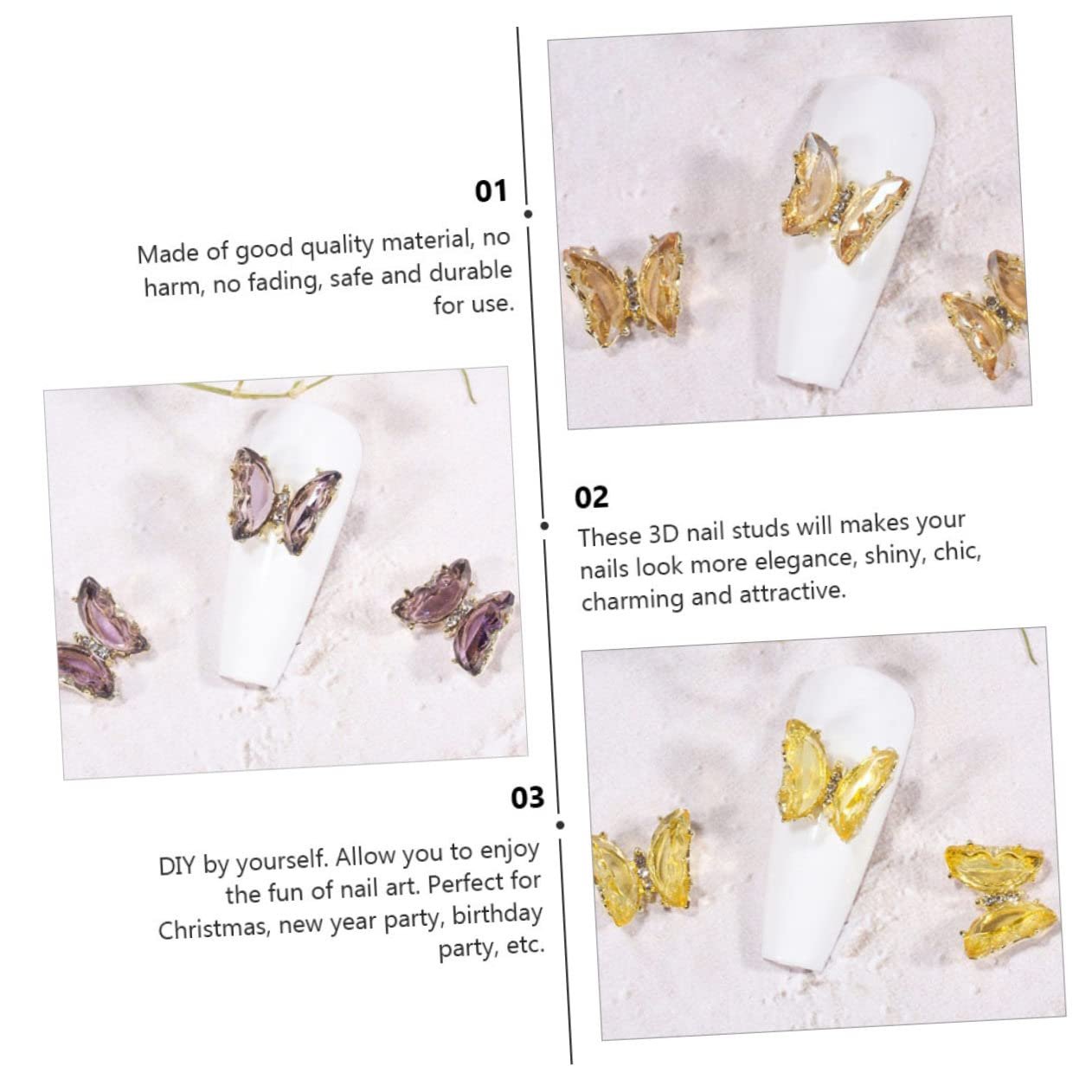 Украшения для ногтей Бабочки 13 шт., фото №6