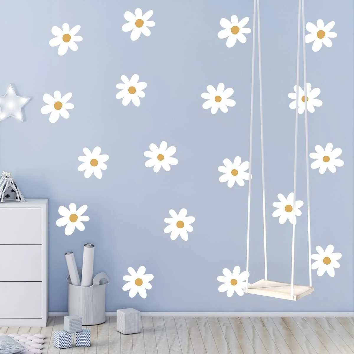 Наклейка на стіну DIY Cartoon Daisy Вінілова Самоклейна Водонепроникна Квіти, фото №1