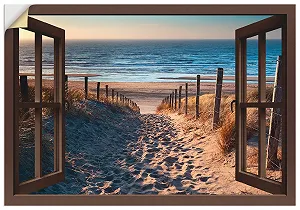 Наклейка на стіну ARTland T6BW Вікно на пляж 100х70 см - Фото 1
