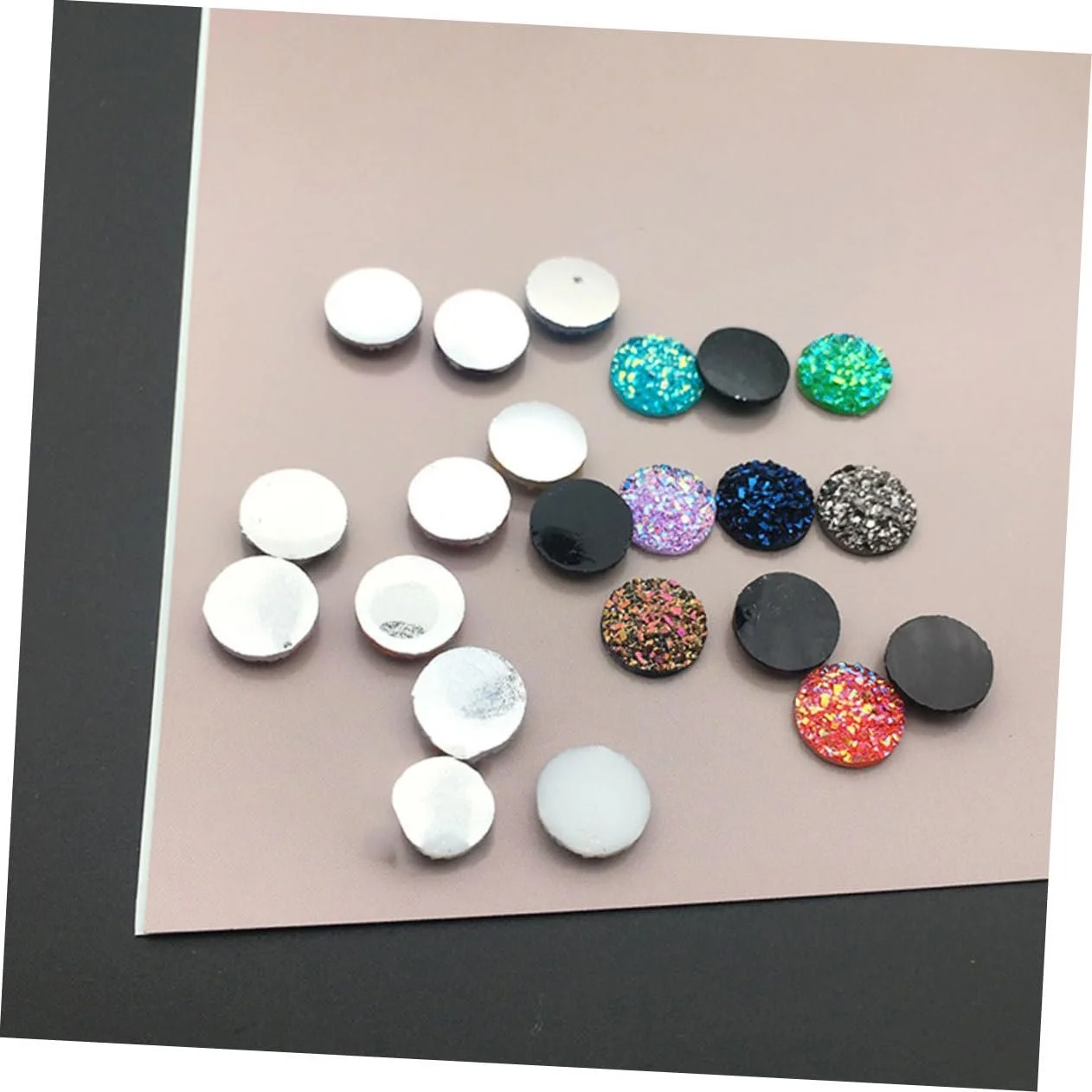 Украшения FRCOLOR, 100 штук, бусины из смолы, круглые кабошоны, искусственные друзы, стеклянные драгоценные камни, фото №8