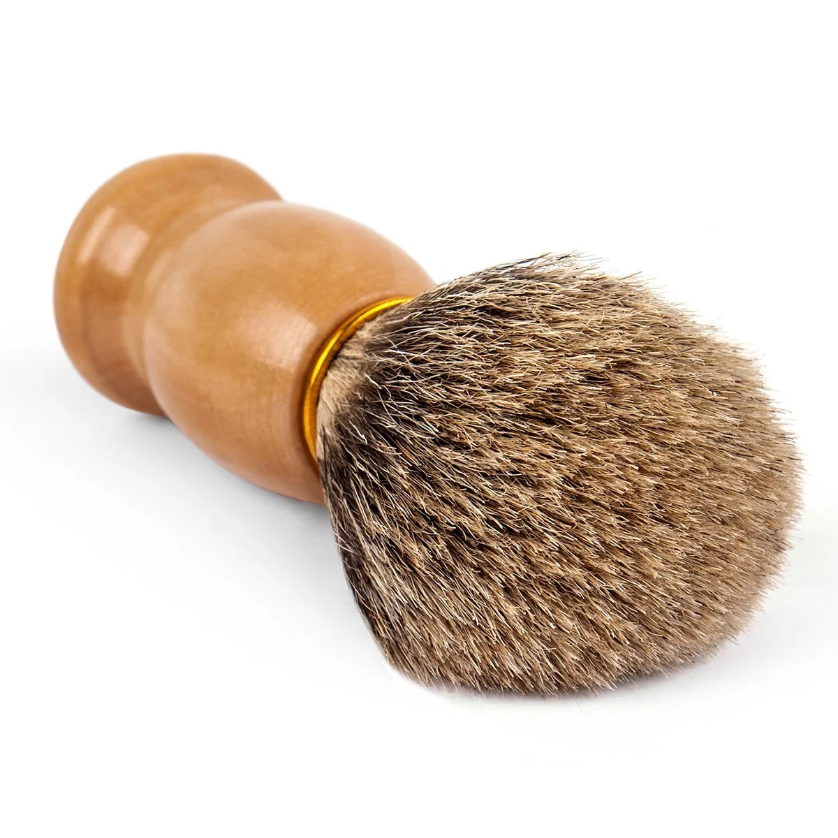 Помазок для гоління QSHAVE 100% ворс борсука дерев'яна основа, фото №3