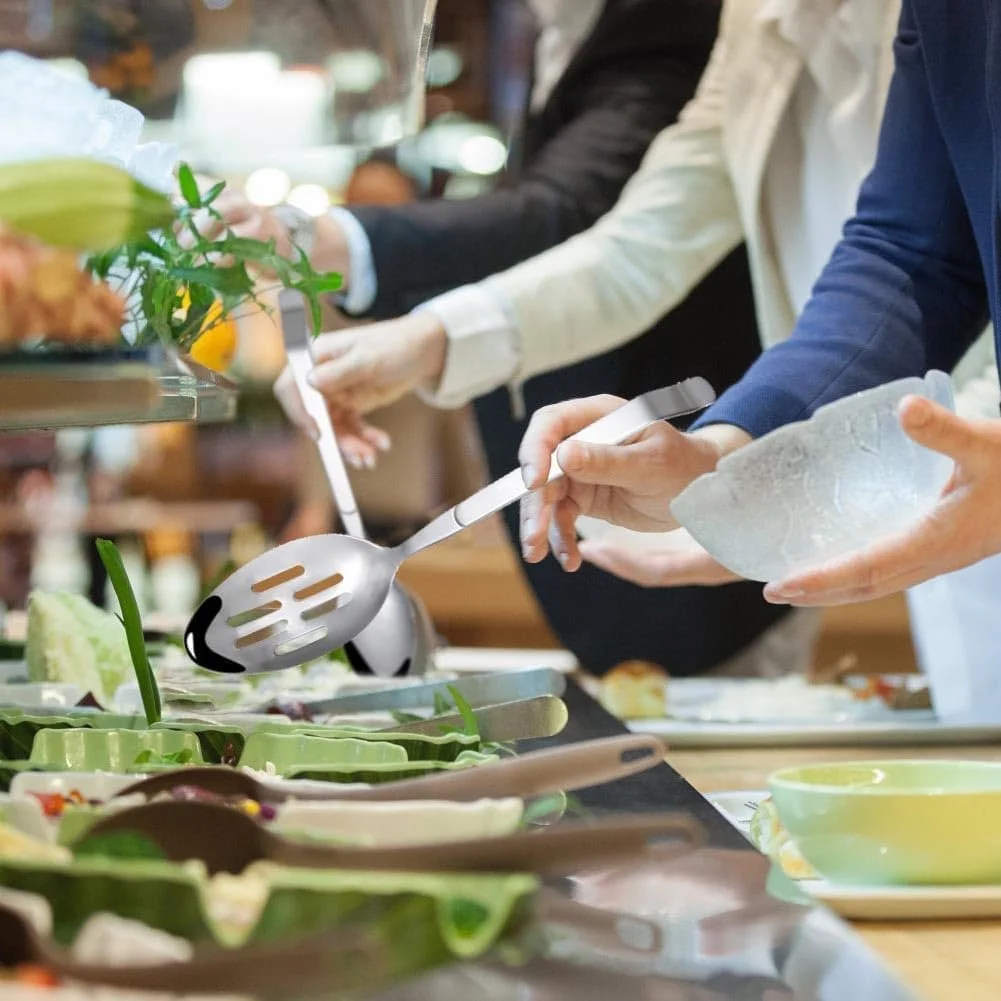 Ложка для сервірування велика нержавіюча сталь з довгою ручкою і прорізом, фото №4 Ложка для сервірування велика нержавіюча сталь з довгою ручкою і прорізом, фото №4