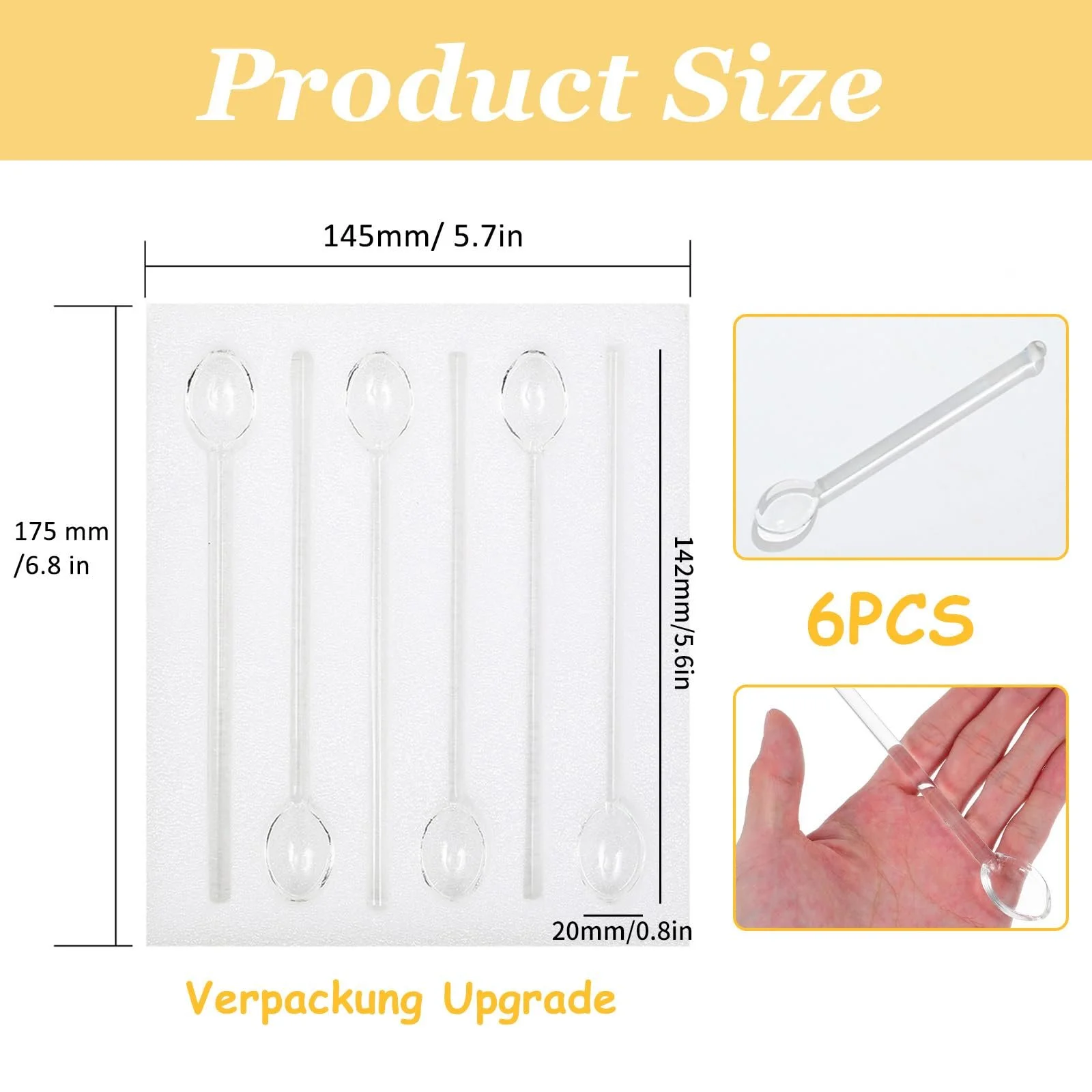 Скляні ложки Набір з 6 штук, фото №2